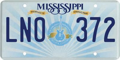 MS license plate LNO372