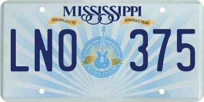 MS license plate LNO375