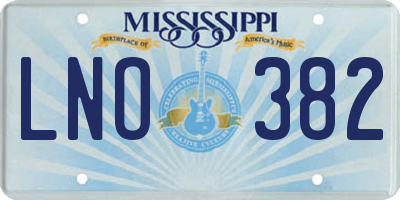 MS license plate LNO382