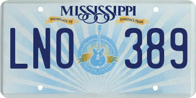 MS license plate LNO389