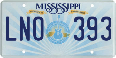 MS license plate LNO393