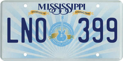 MS license plate LNO399