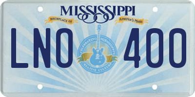 MS license plate LNO400