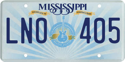 MS license plate LNO405