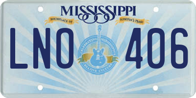 MS license plate LNO406