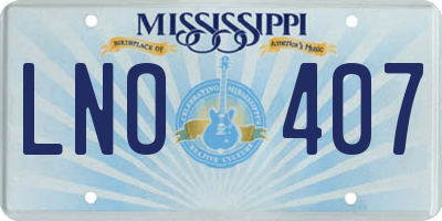 MS license plate LNO407