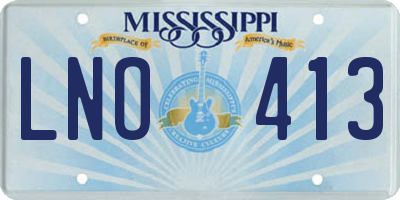 MS license plate LNO413