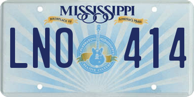 MS license plate LNO414