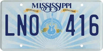 MS license plate LNO416