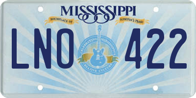 MS license plate LNO422