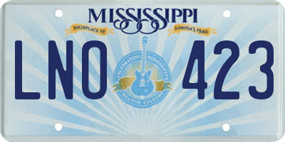 MS license plate LNO423