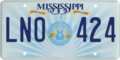 MS license plate LNO424