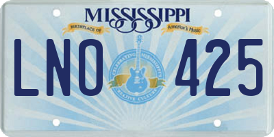 MS license plate LNO425