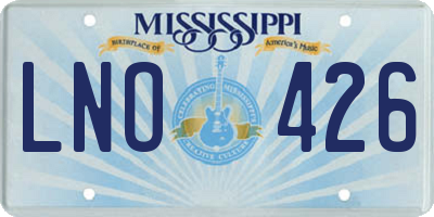 MS license plate LNO426