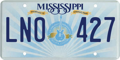MS license plate LNO427