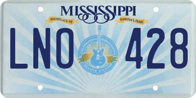 MS license plate LNO428