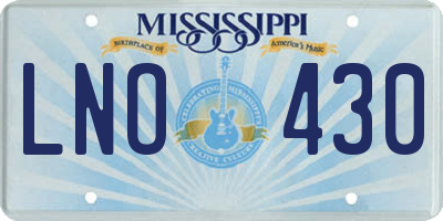 MS license plate LNO430