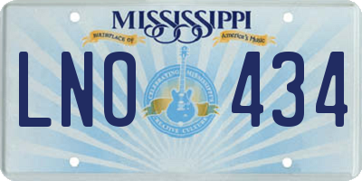 MS license plate LNO434