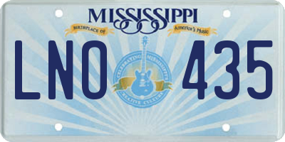 MS license plate LNO435