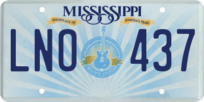 MS license plate LNO437