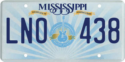MS license plate LNO438