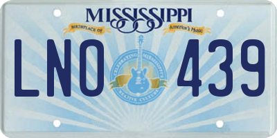 MS license plate LNO439