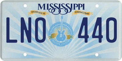 MS license plate LNO440