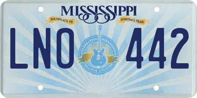 MS license plate LNO442