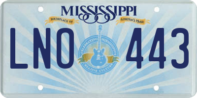 MS license plate LNO443