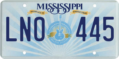 MS license plate LNO445
