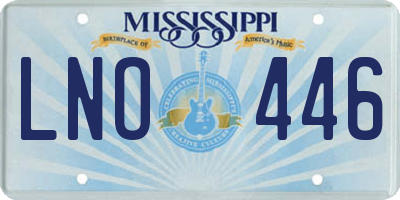 MS license plate LNO446