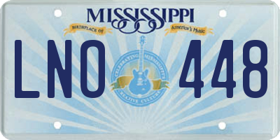 MS license plate LNO448