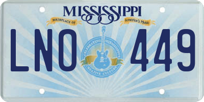MS license plate LNO449