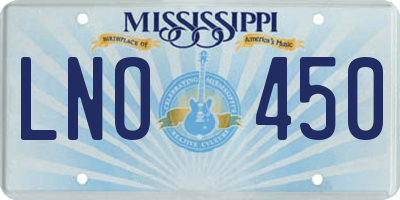 MS license plate LNO450