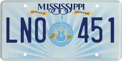 MS license plate LNO451