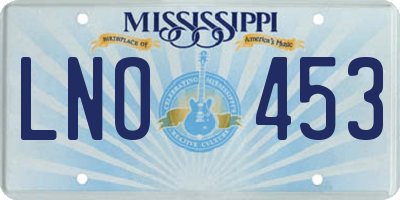 MS license plate LNO453