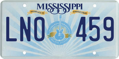 MS license plate LNO459