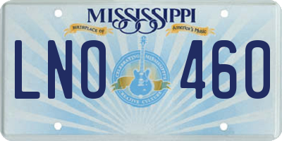 MS license plate LNO460