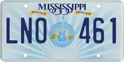 MS license plate LNO461
