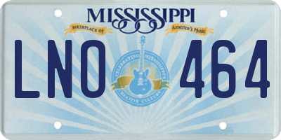 MS license plate LNO464