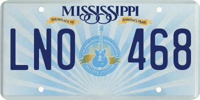 MS license plate LNO468