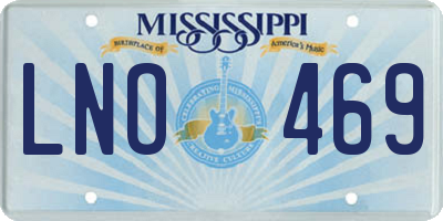 MS license plate LNO469
