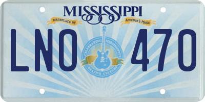 MS license plate LNO470