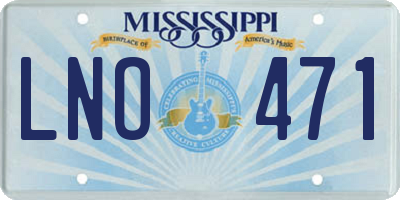 MS license plate LNO471