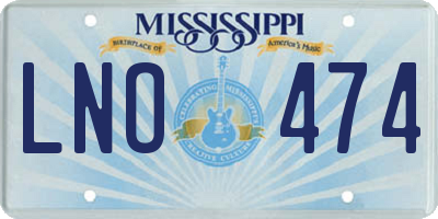 MS license plate LNO474