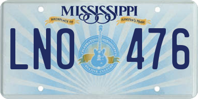 MS license plate LNO476