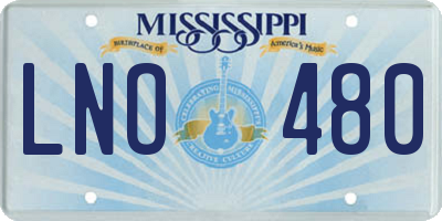 MS license plate LNO480