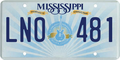 MS license plate LNO481