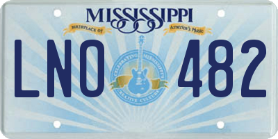 MS license plate LNO482