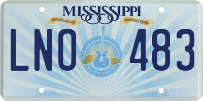 MS license plate LNO483